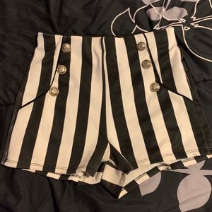 Striped high waisted sailor shorts